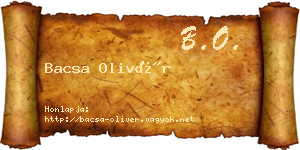 Bacsa Olivér névjegykártya