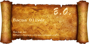 Bacsa Olivér névjegykártya
